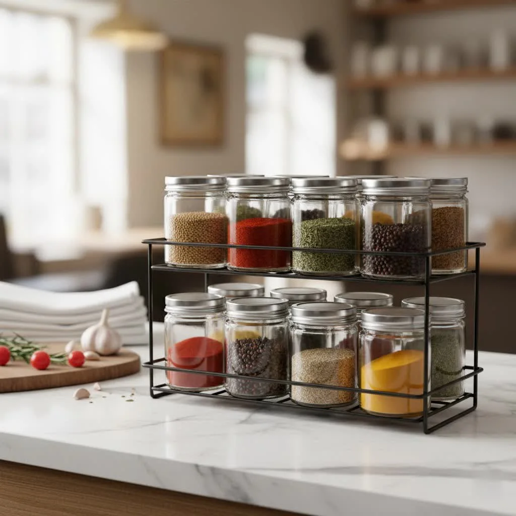 Spice rack organizer cabinet for a tidy kitchen
