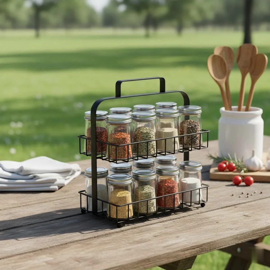 Wooden Spice Racks with Spices: improve your Kitchen Organization