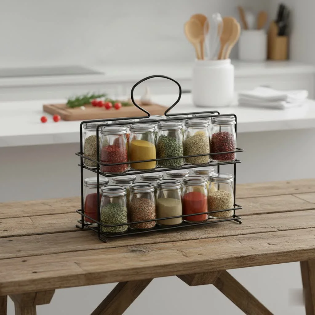 Magnetic spice racks improve kitchen organization